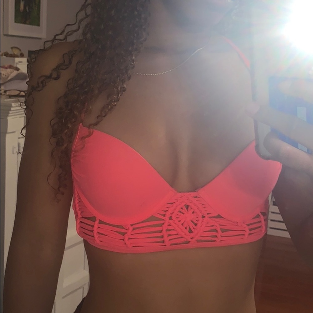 Pink Aztec bikini top